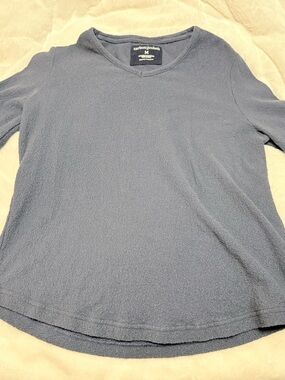 Carbon2Cobalt Women's Relaxed V-Neck Boucle long-sleeve tee